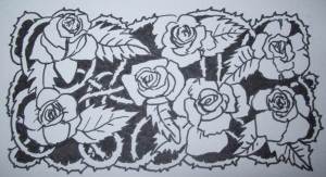 black and white rose drawing